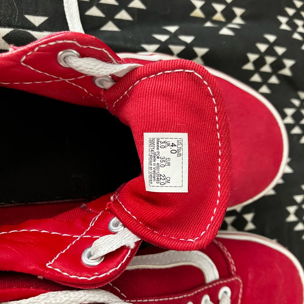 Big kid red vans